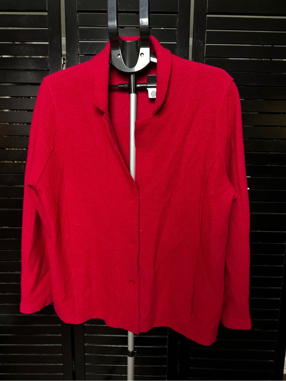 Eileen Fisher Pink Red Cozy Merino Wool Cardigan
